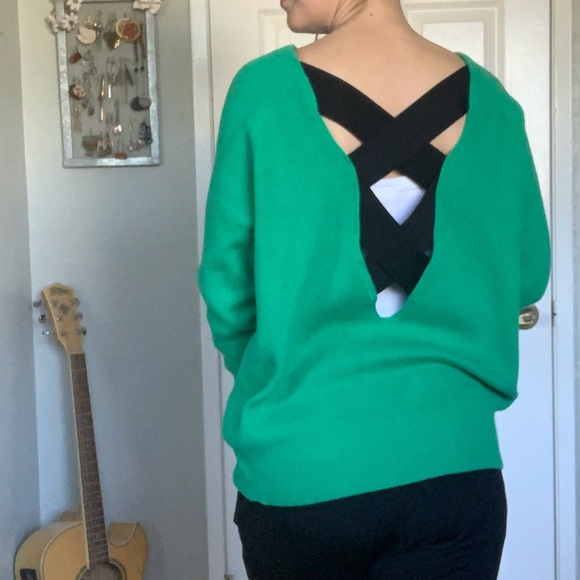 Maje Moon strappy back sweater green sz 1 (small) - Picture 2 of 4